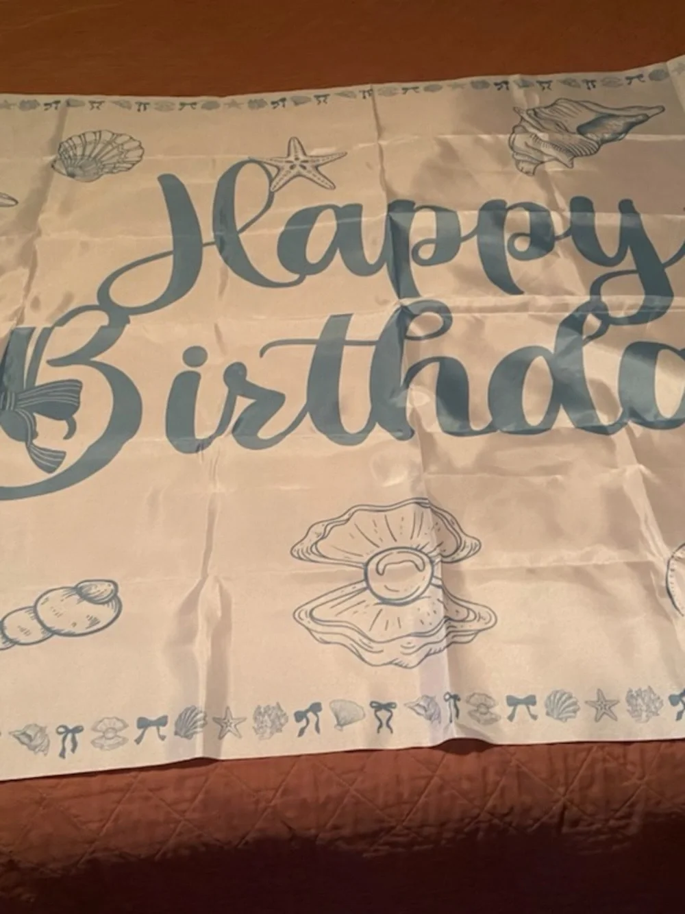 Happy birthday seashell beach theme party back drop